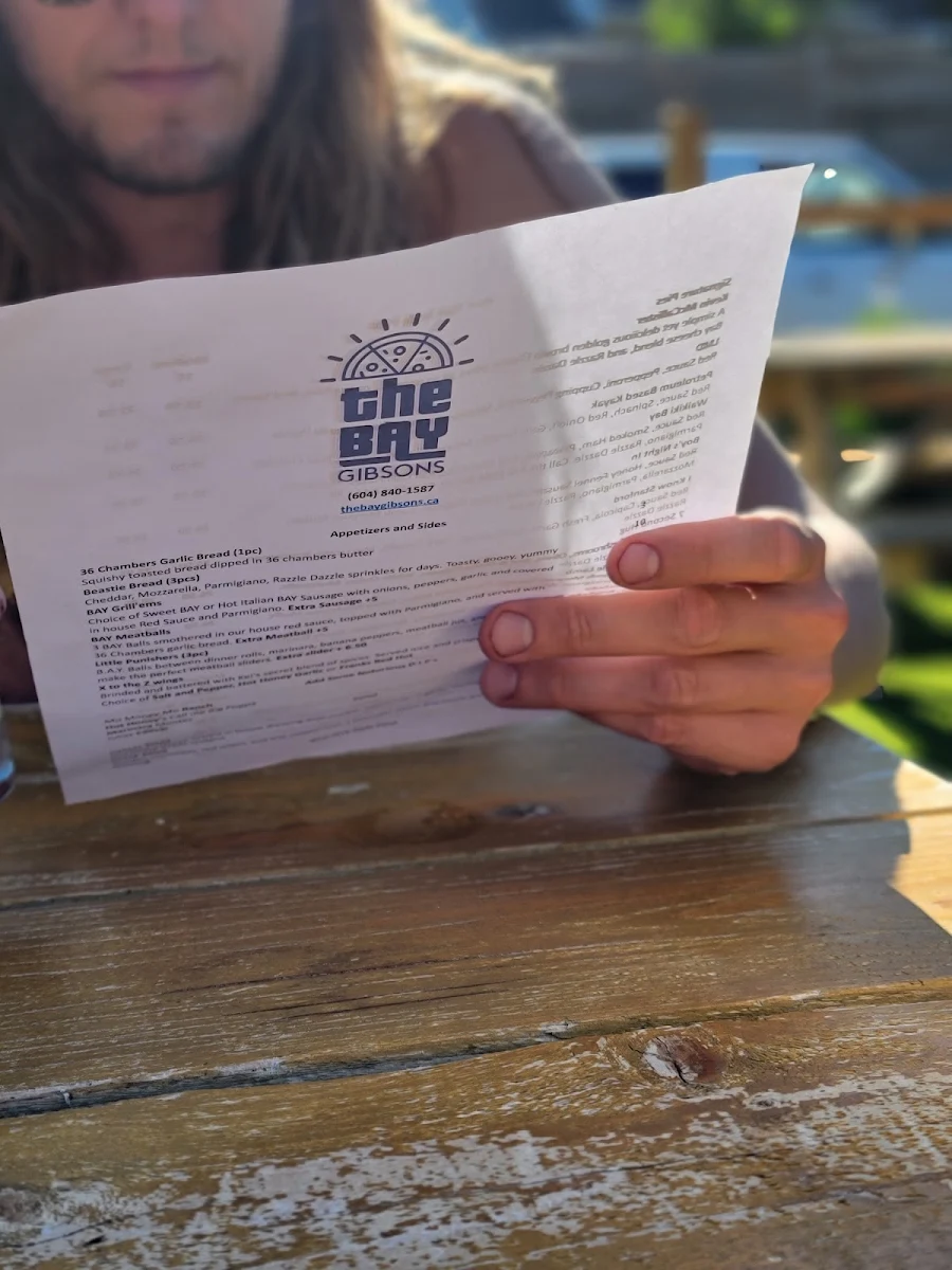 Menu, The BAY Gibsons