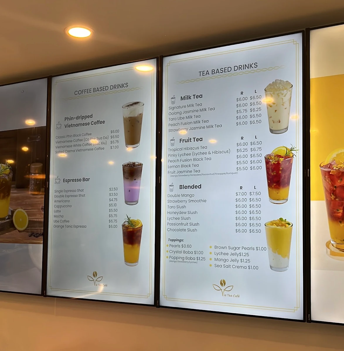 Menu, Vie Tea Café