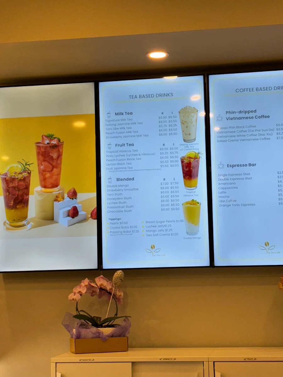 Menu, Vie Tea Café