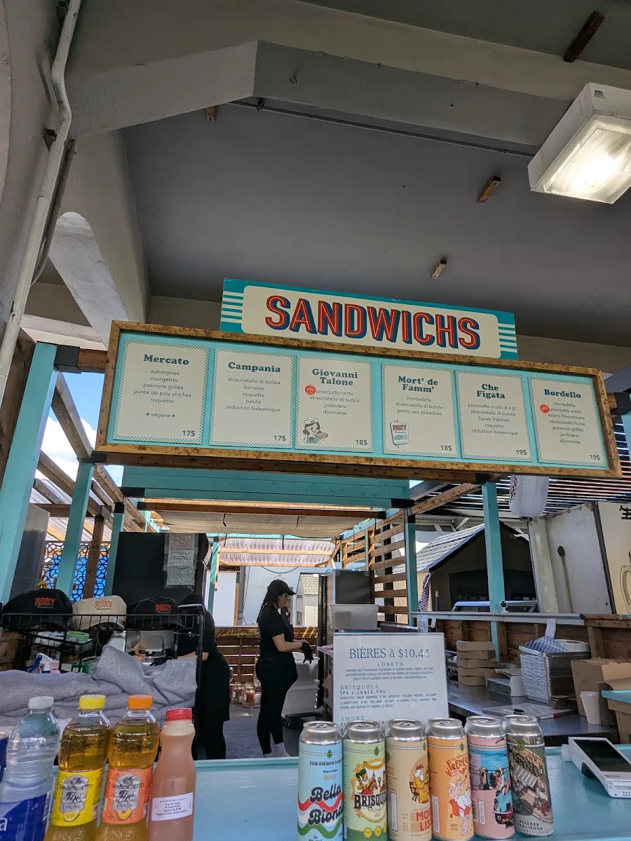 Menu, Roxy Focaccia Marché Jean-Talon