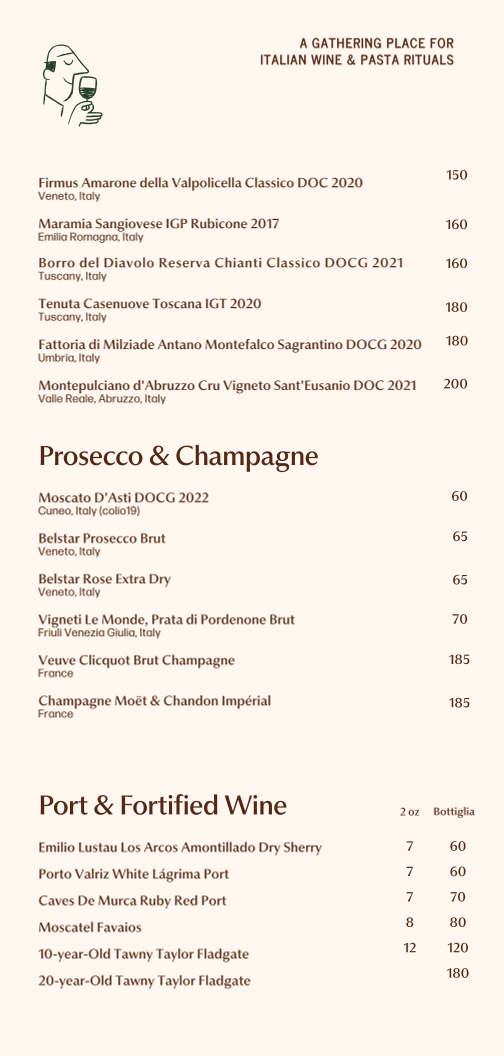 Menu, Enoteca Rossio