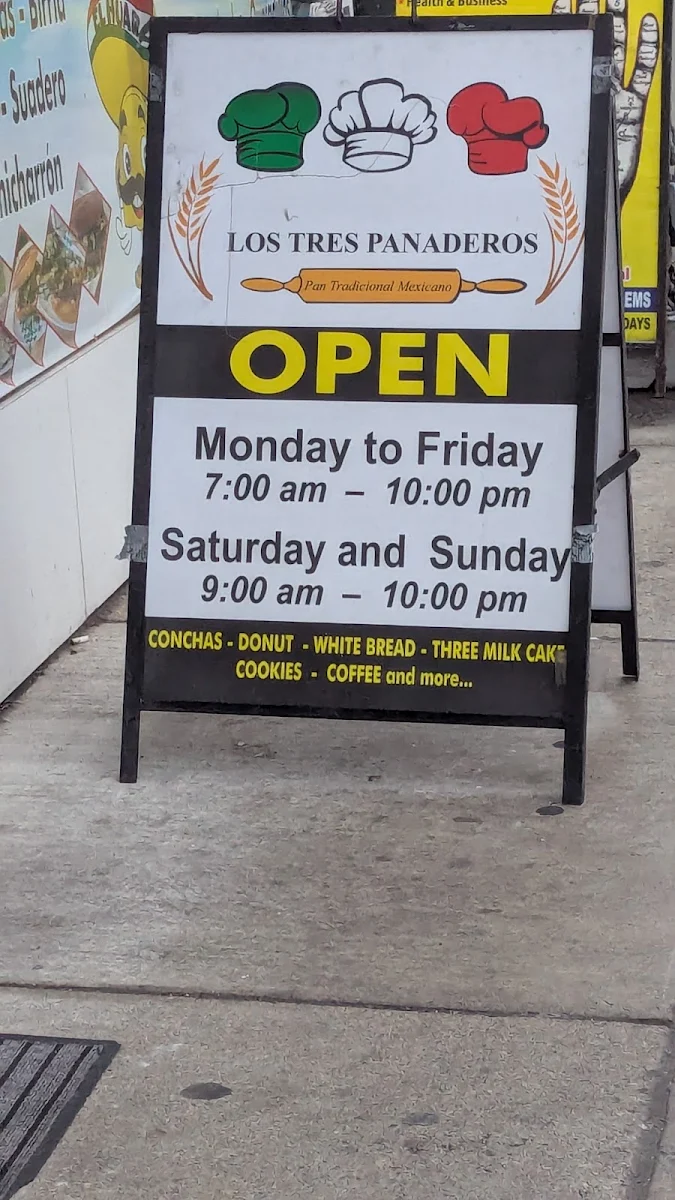 Menu, Tres Panaderos - Pastry & Coffee Shop