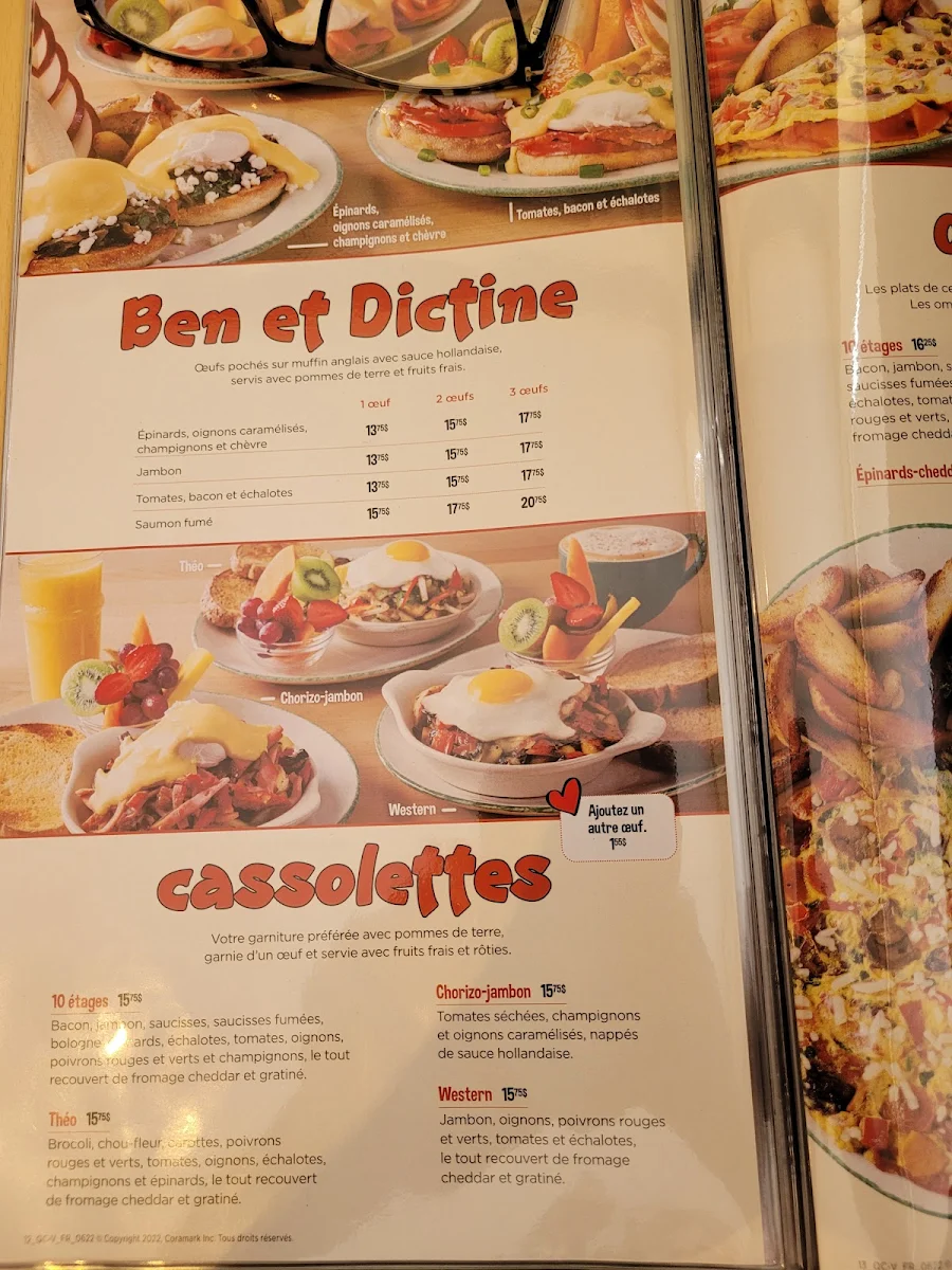 Menu, Cora