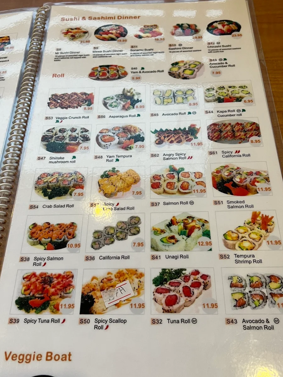 Menu, Mr Sushi