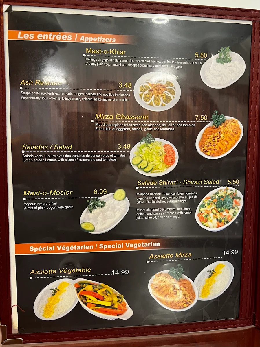 Menu, Khorasan Kabab