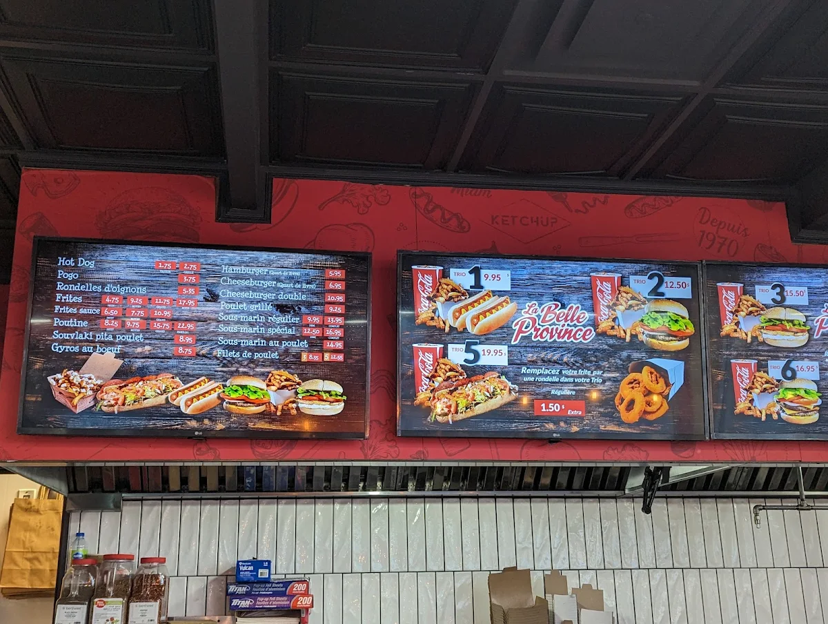 Menu, La Belle Province Express