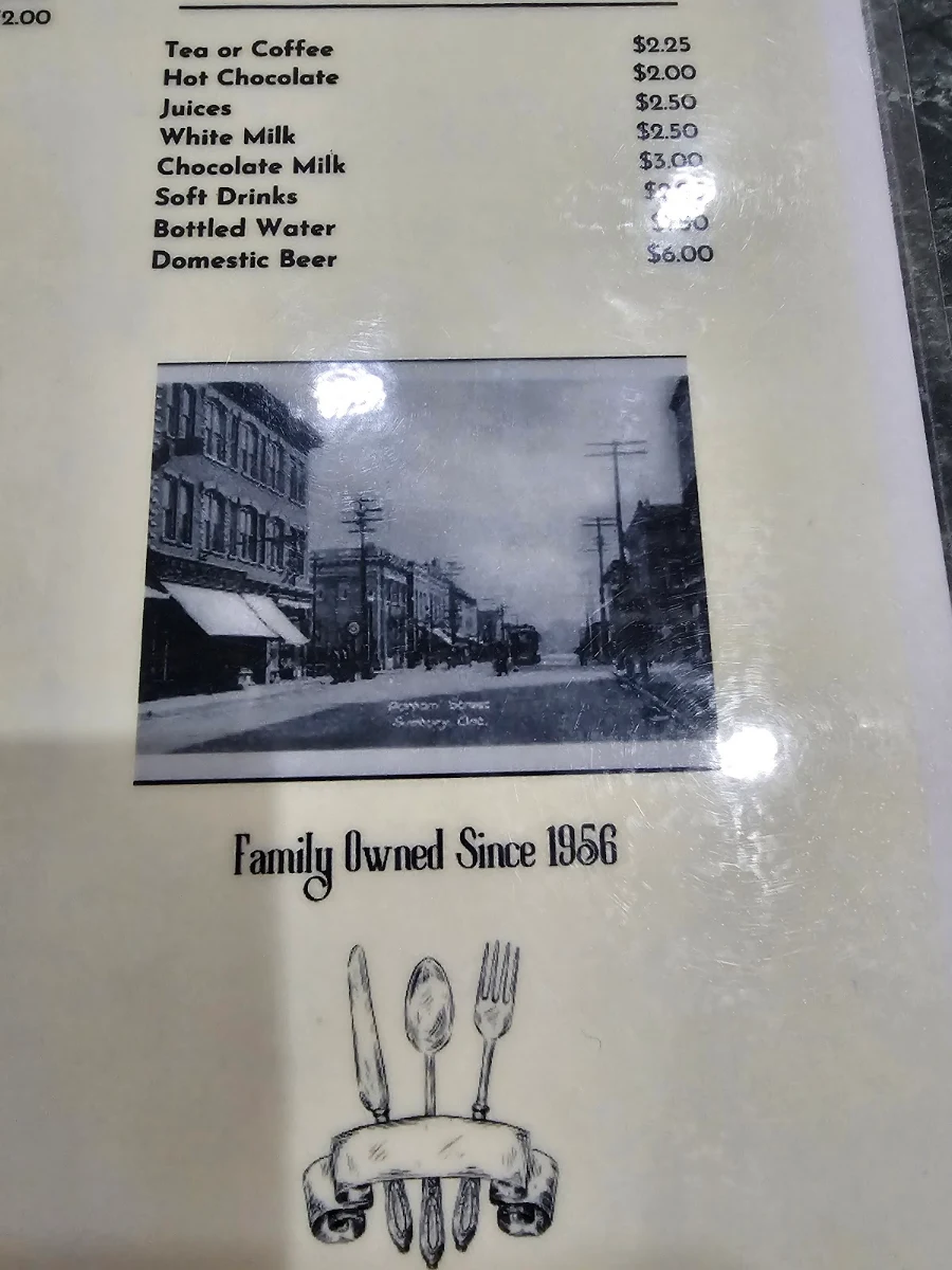 Menu, PJ'S Restaurant