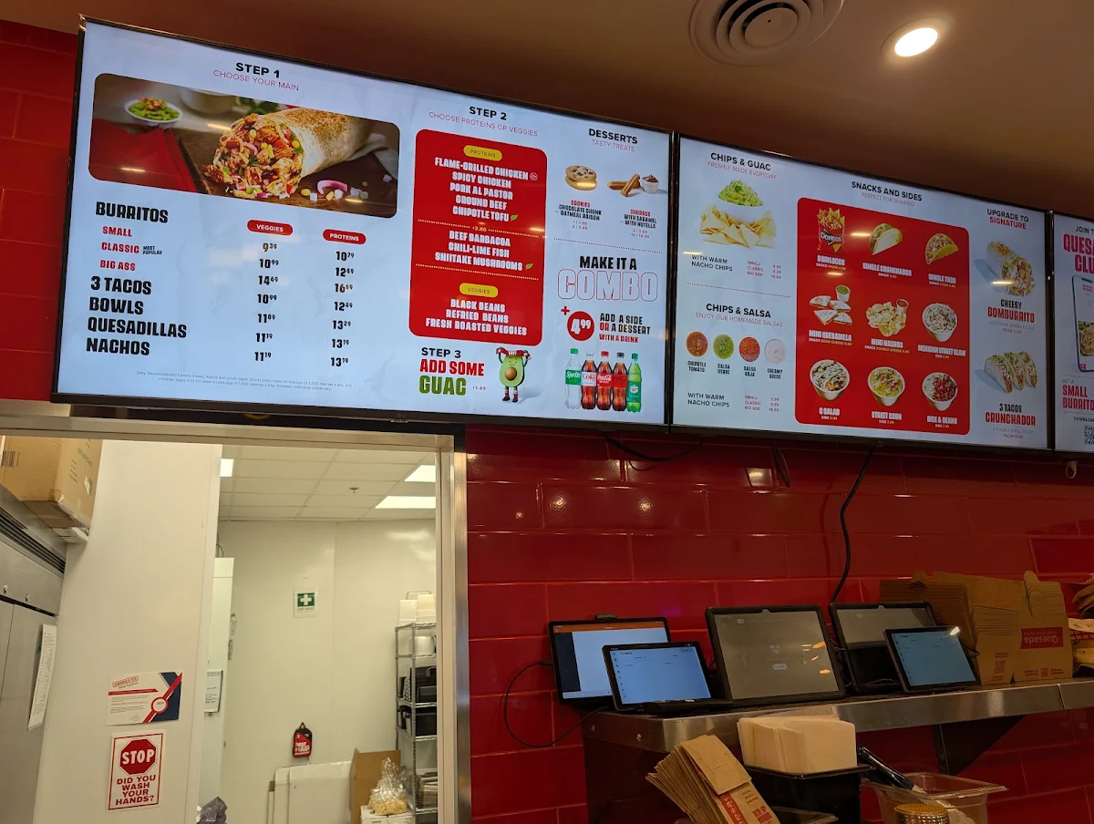 Menu, Quesada Burritos & Tacos