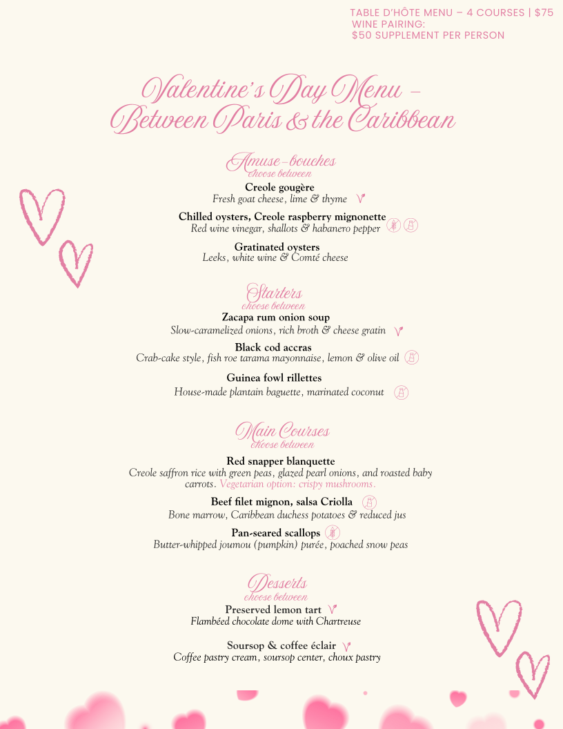 Menu, Kwizinn Vieux-Montréal