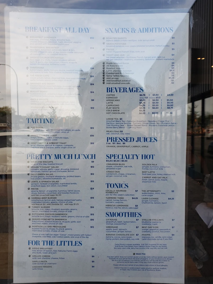Menu, Bluestone Cottage Bakery Cafe