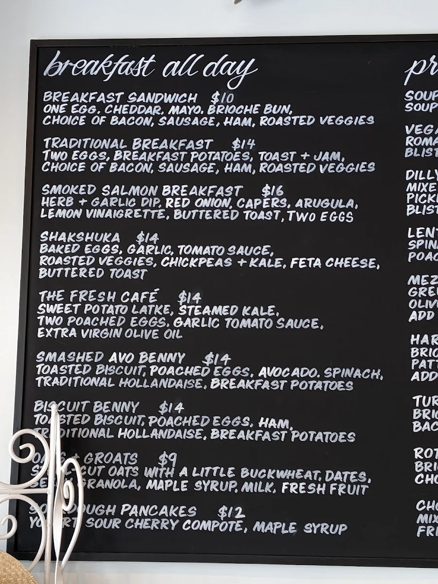 Menu, Bluestone Cottage Bakery Cafe