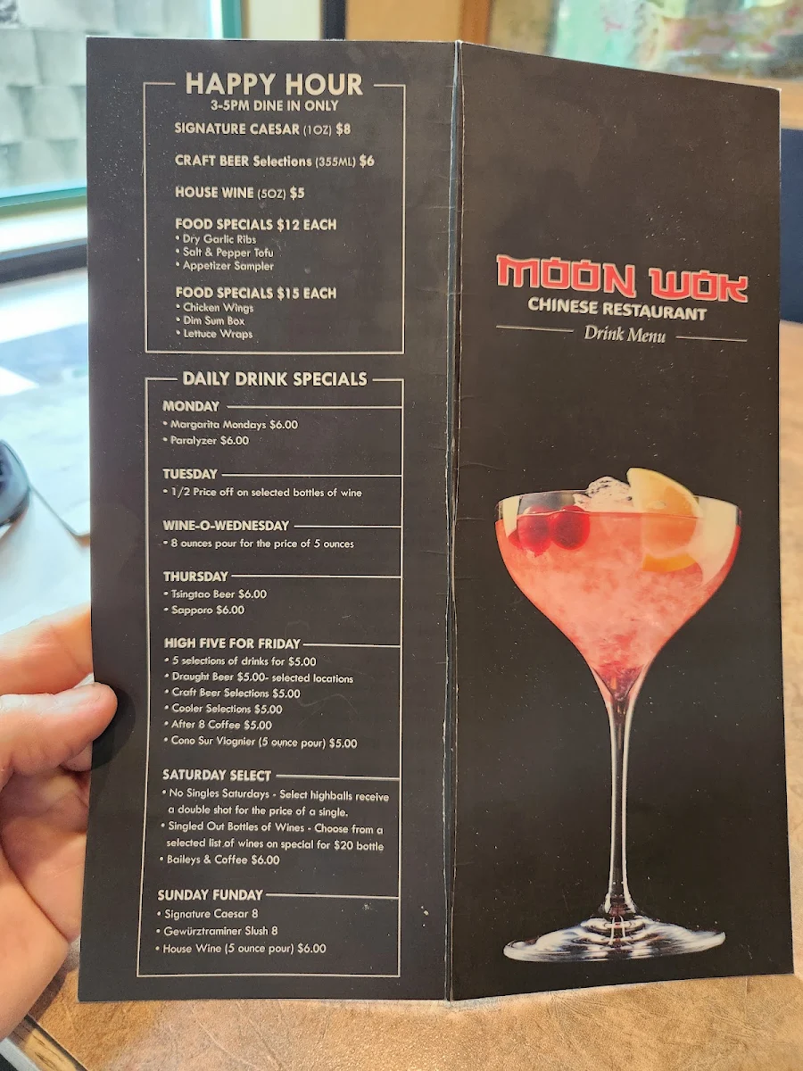 Menu, Moon Wok