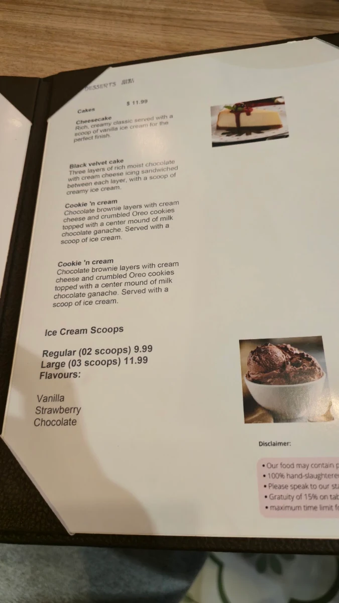 Menu, Ginsoy Extreme Chinese Calgary