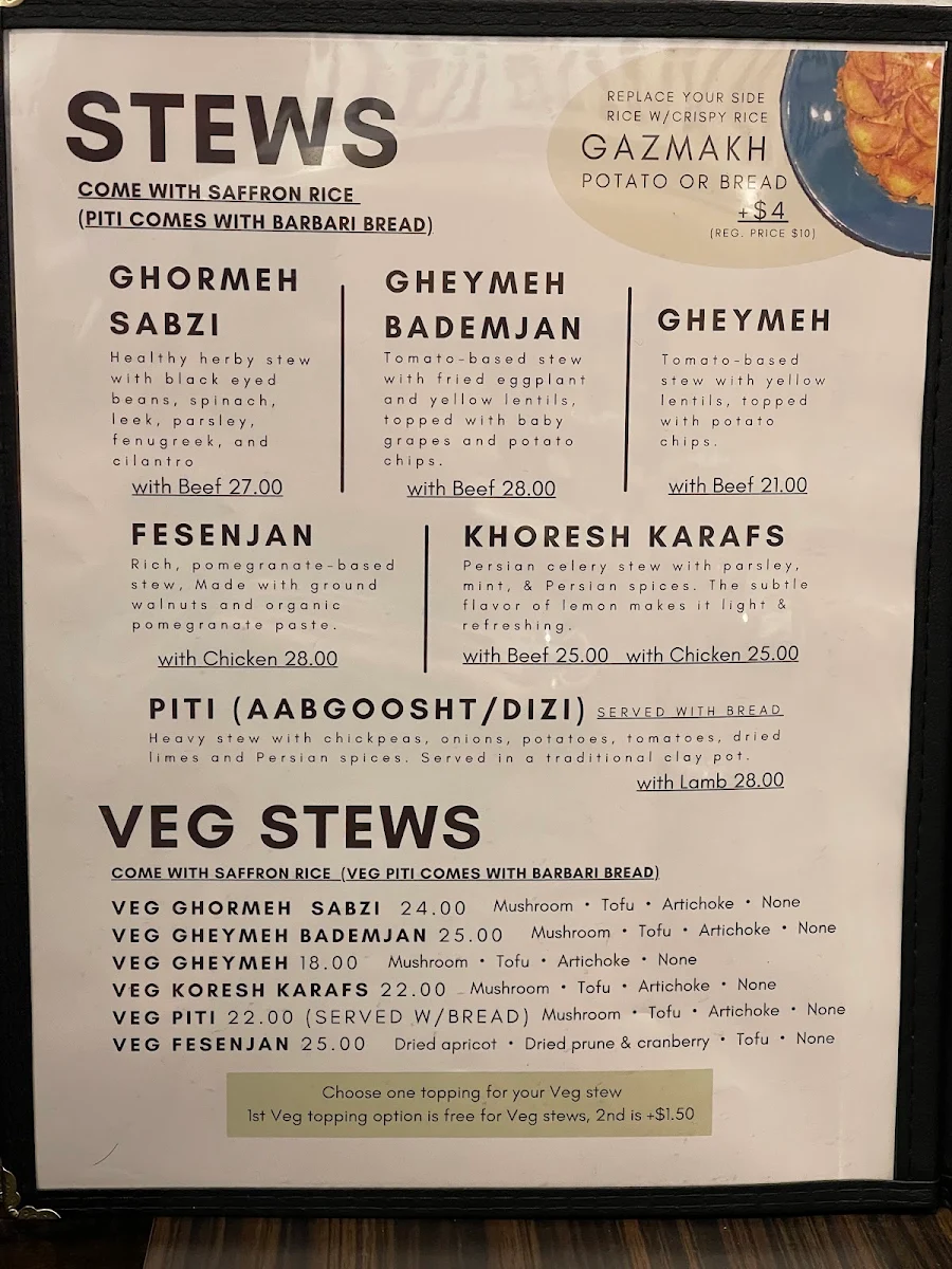 Menu, Herby Restaurant