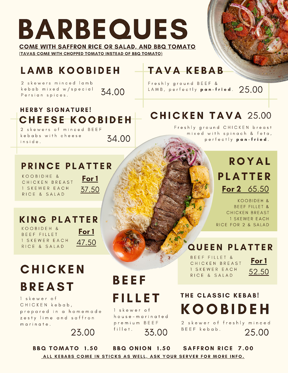 Menu, Herby Restaurant