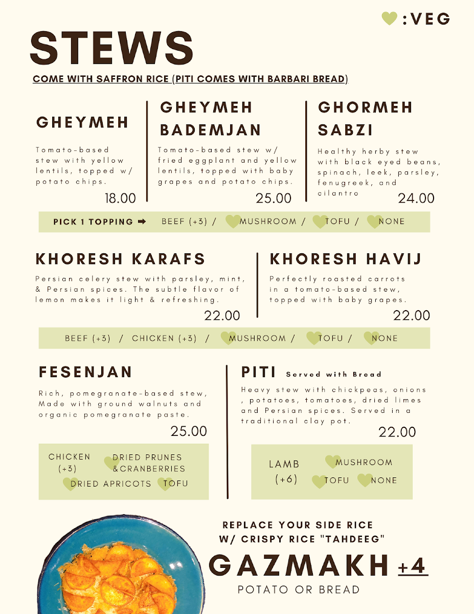 Menu, Herby Restaurant