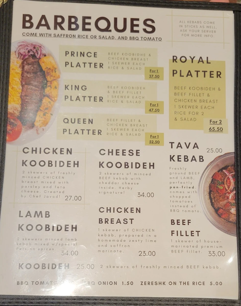 Menu, Herby Restaurant