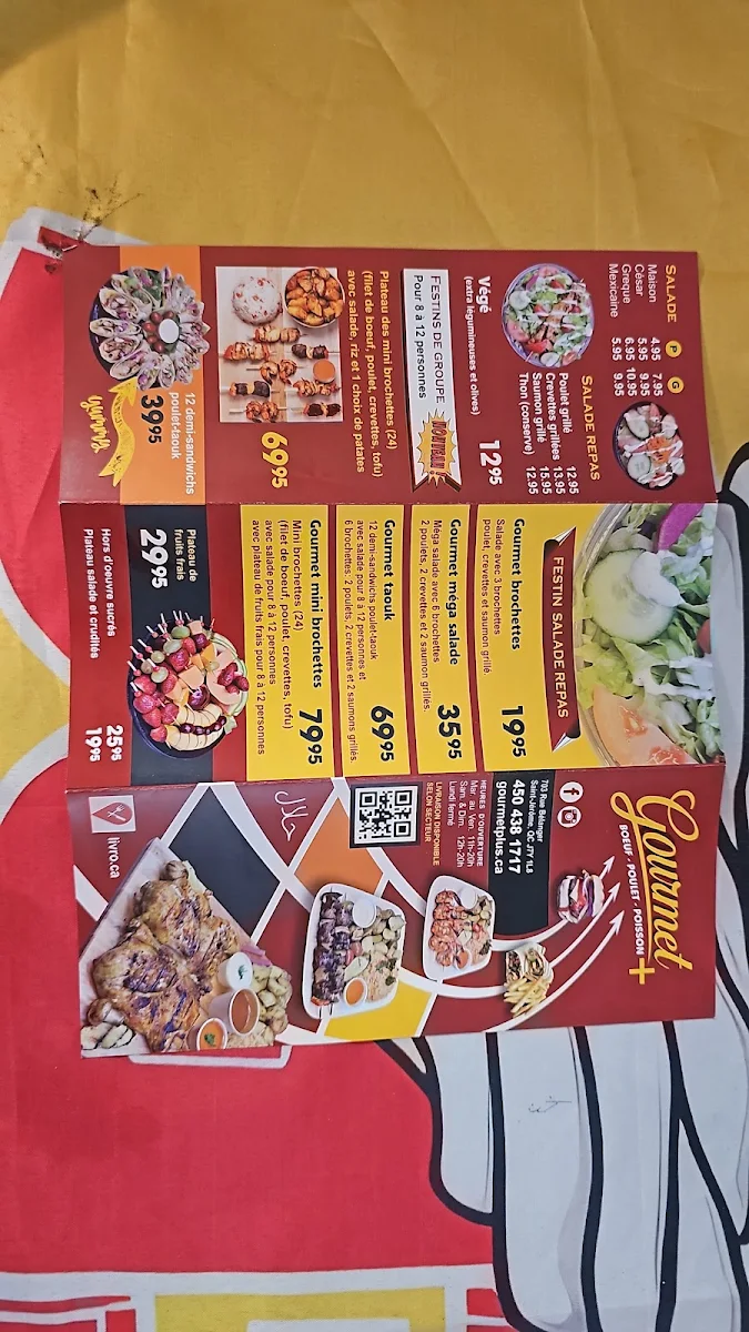 Menu, Gourmet +