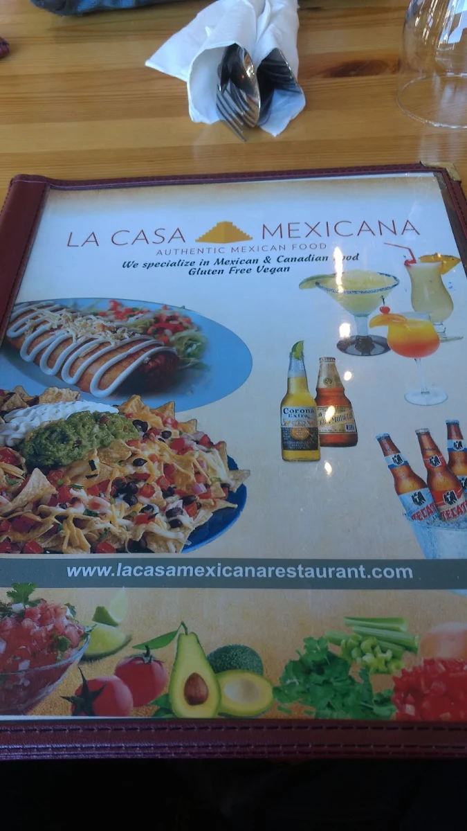 Menu, La Casa Mexicana