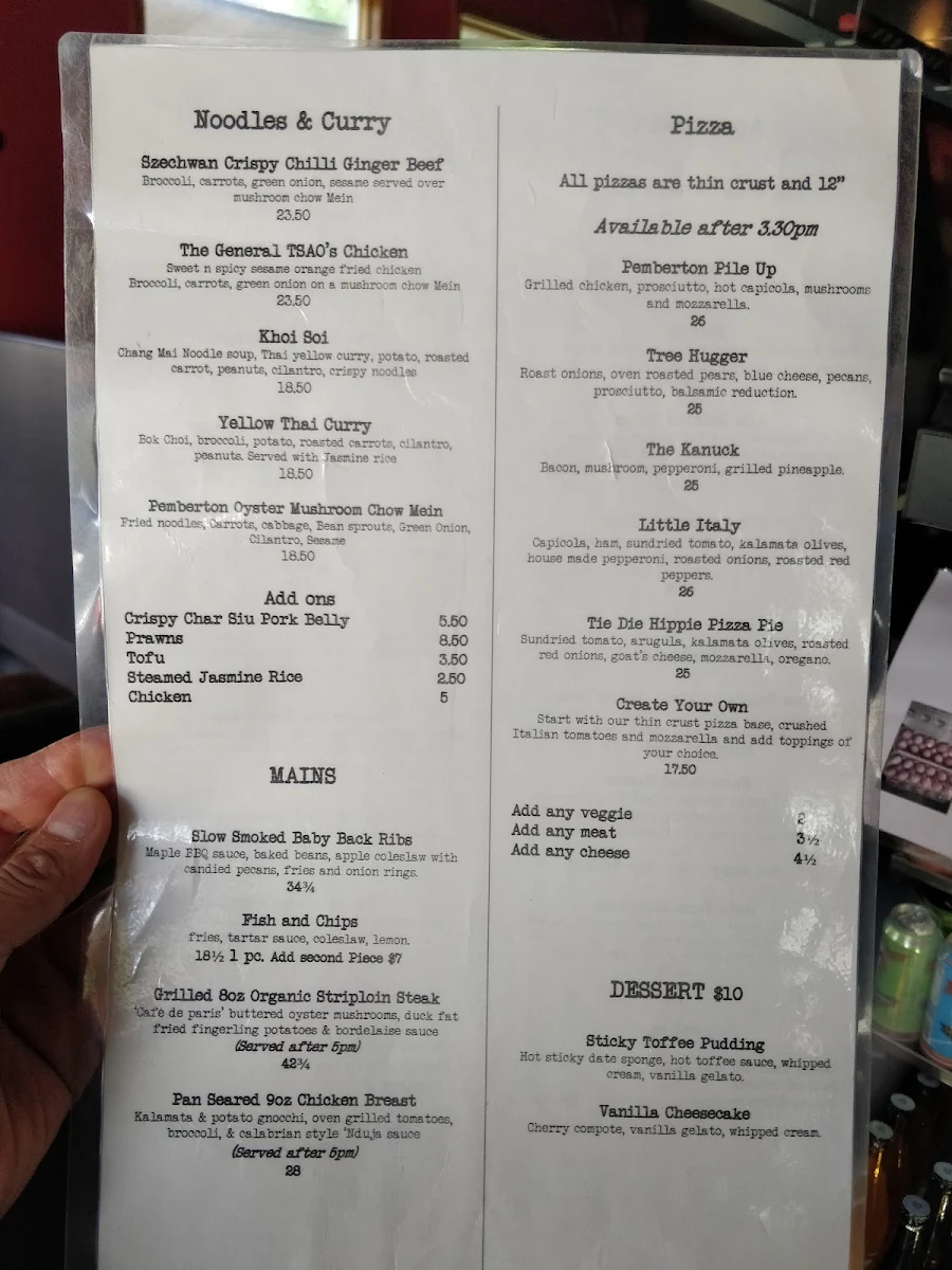Menu, The Pony