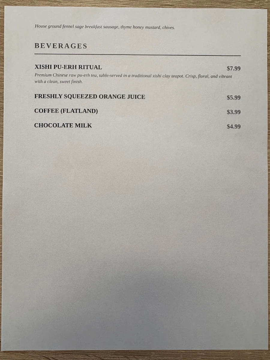 Menu, Brexa