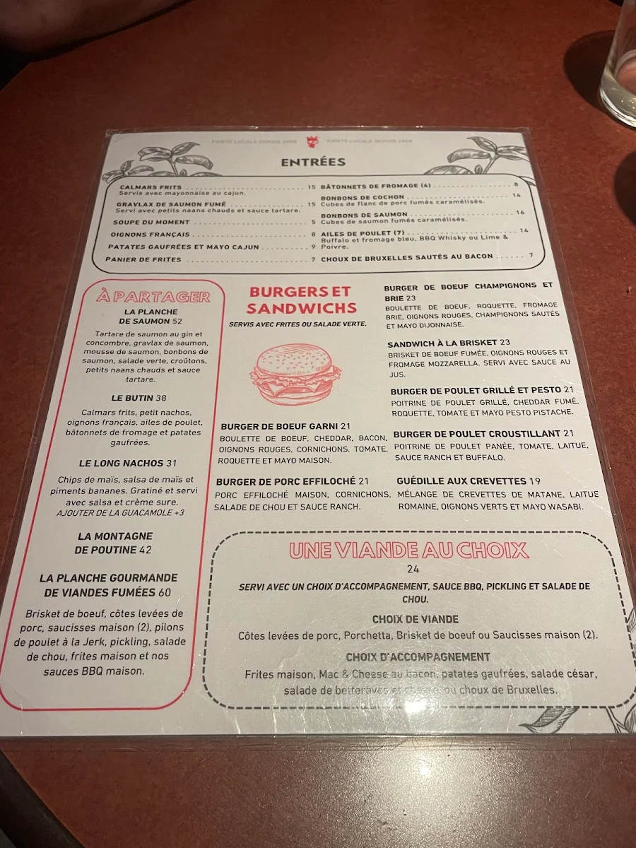 Menu, Le Corsaire - Microbrasserie Pirate / Pub La Traverse