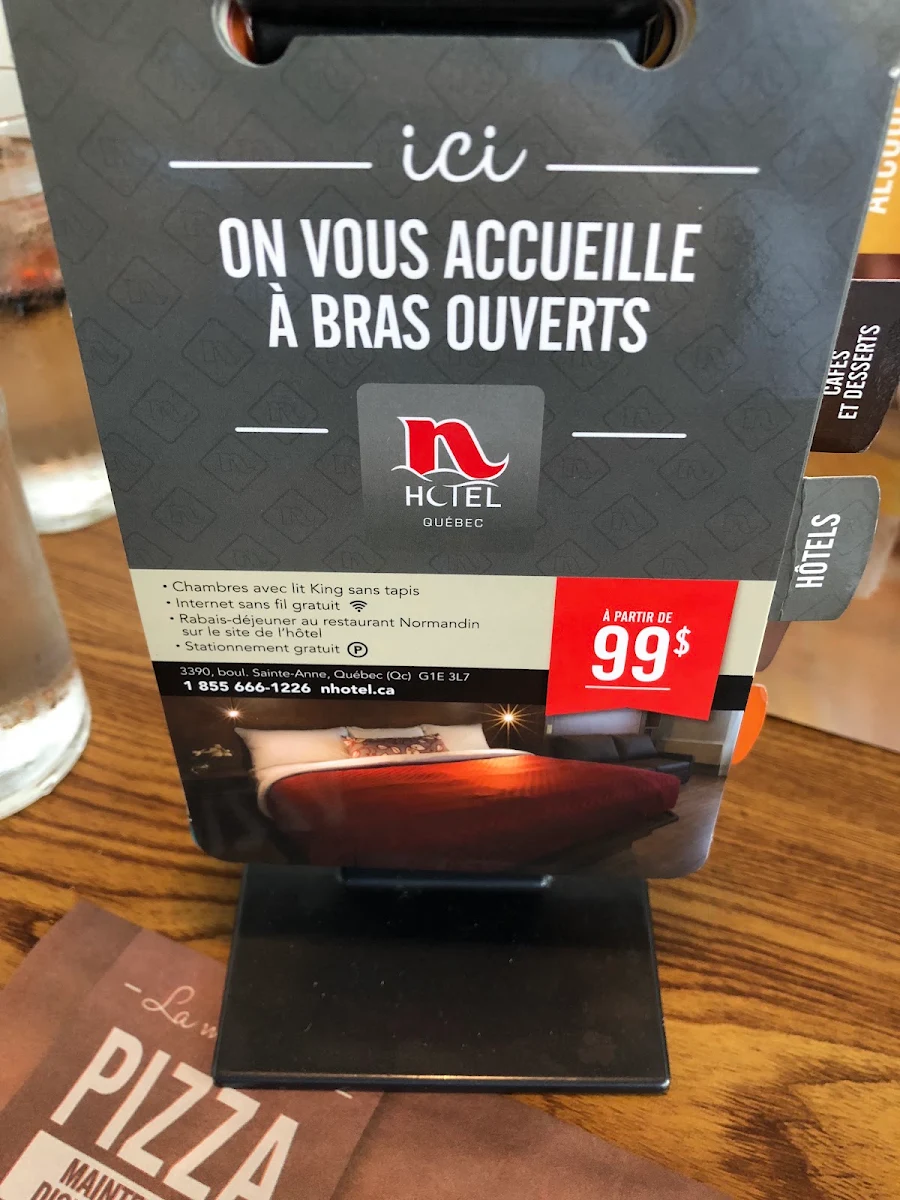 Menu, Restaurant Normandin Sherbrooke