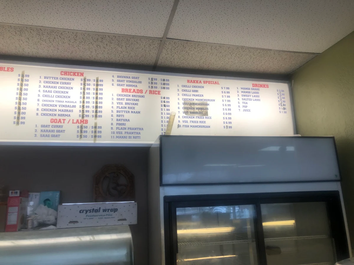 Menu, Asian Sweets & Restaurant