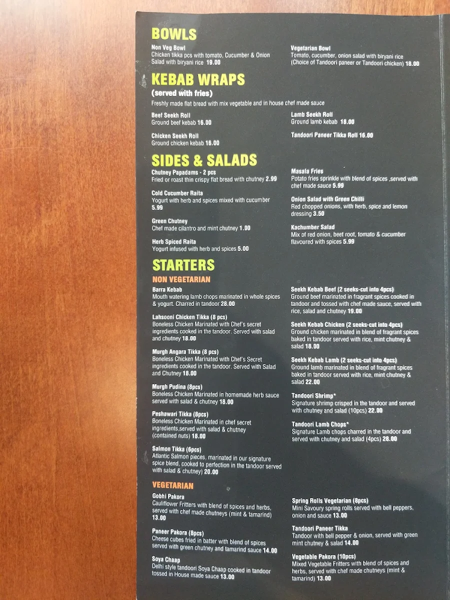 Menu, Nouska