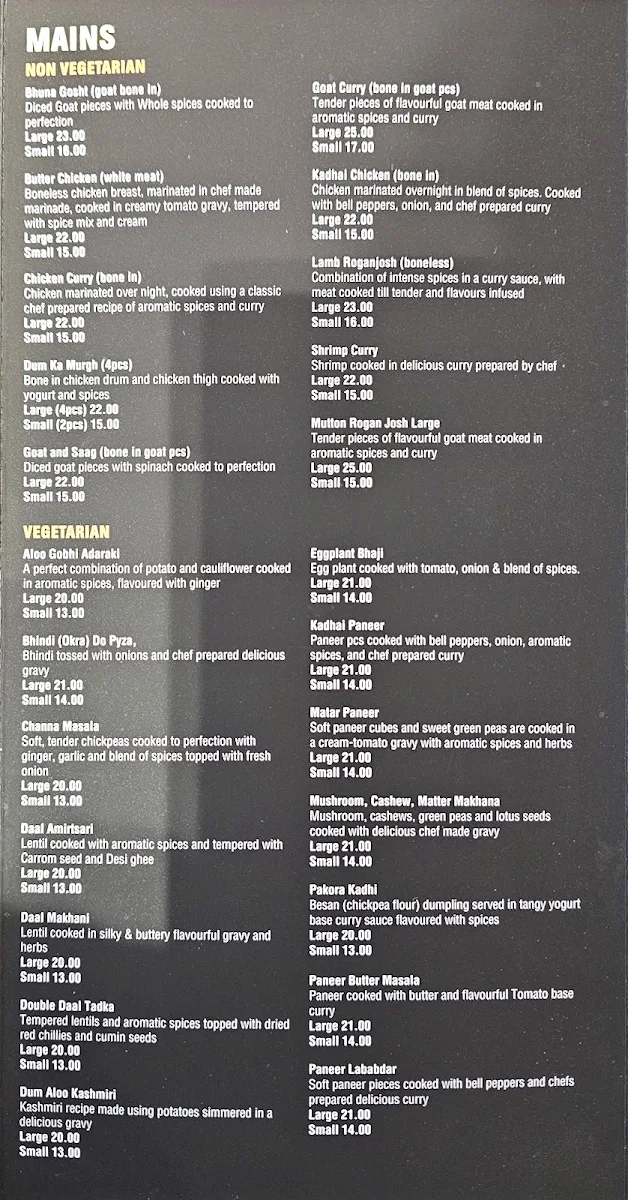 Menu, Nouska