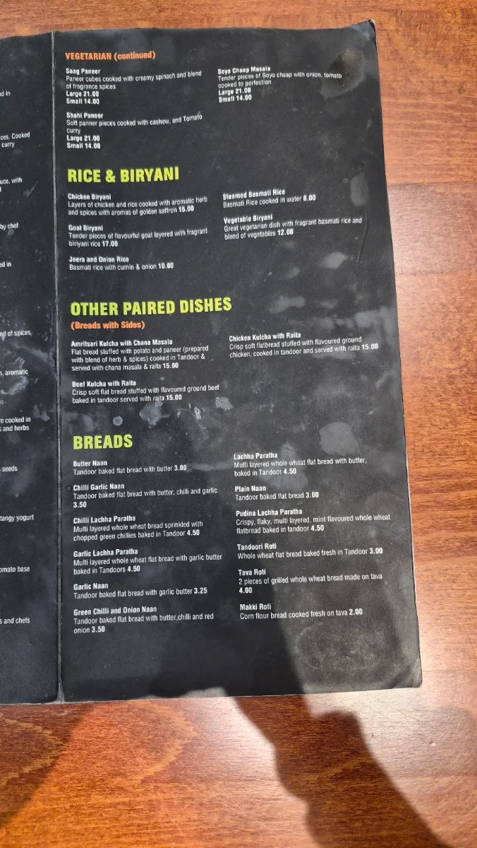 Menu, Nouska