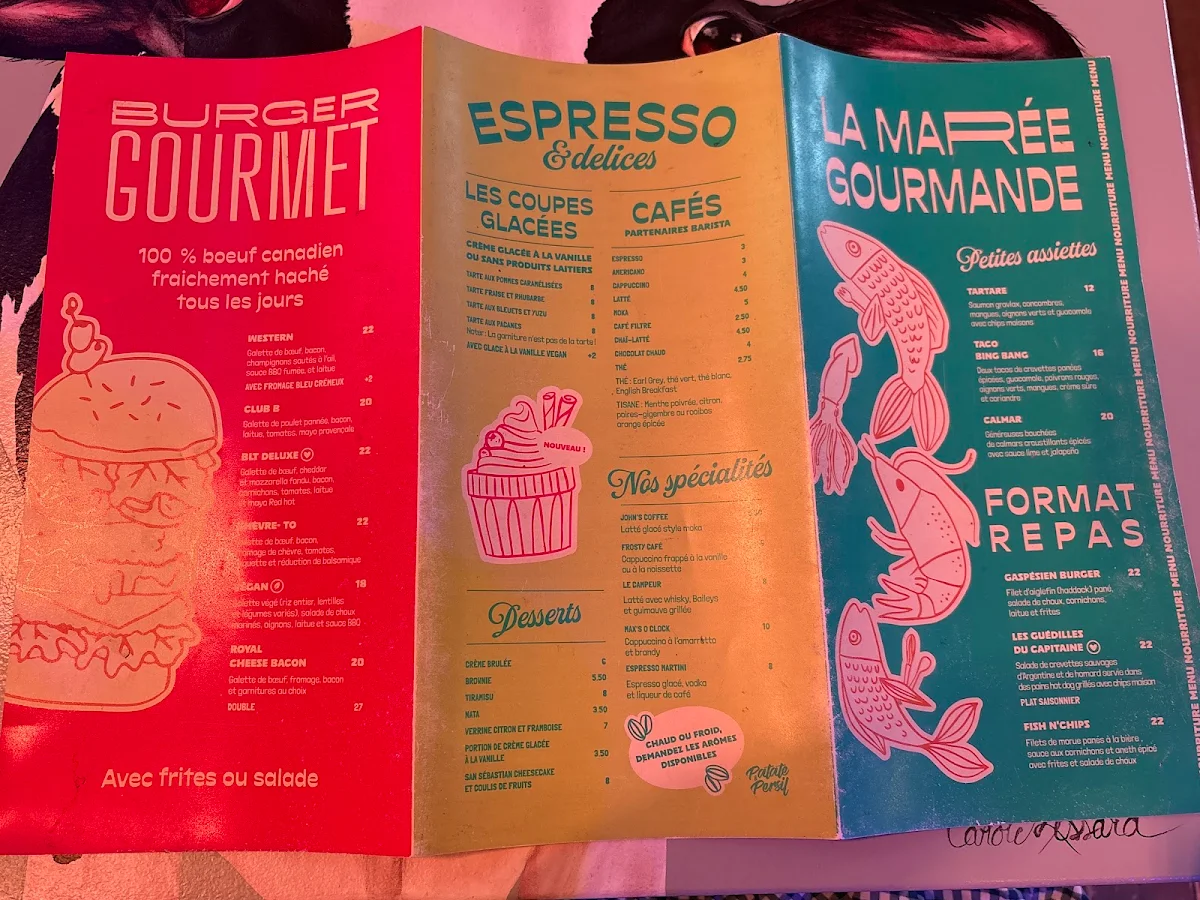 Menu, Patate et Persil