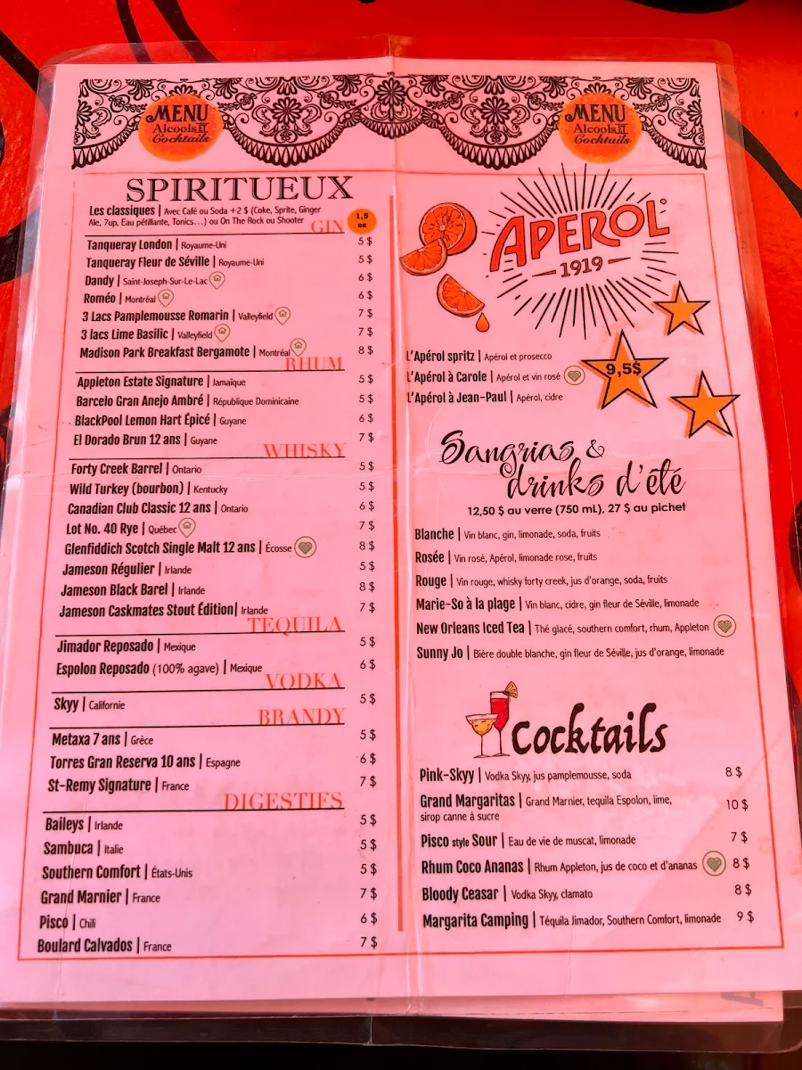 Menu, Patate et Persil