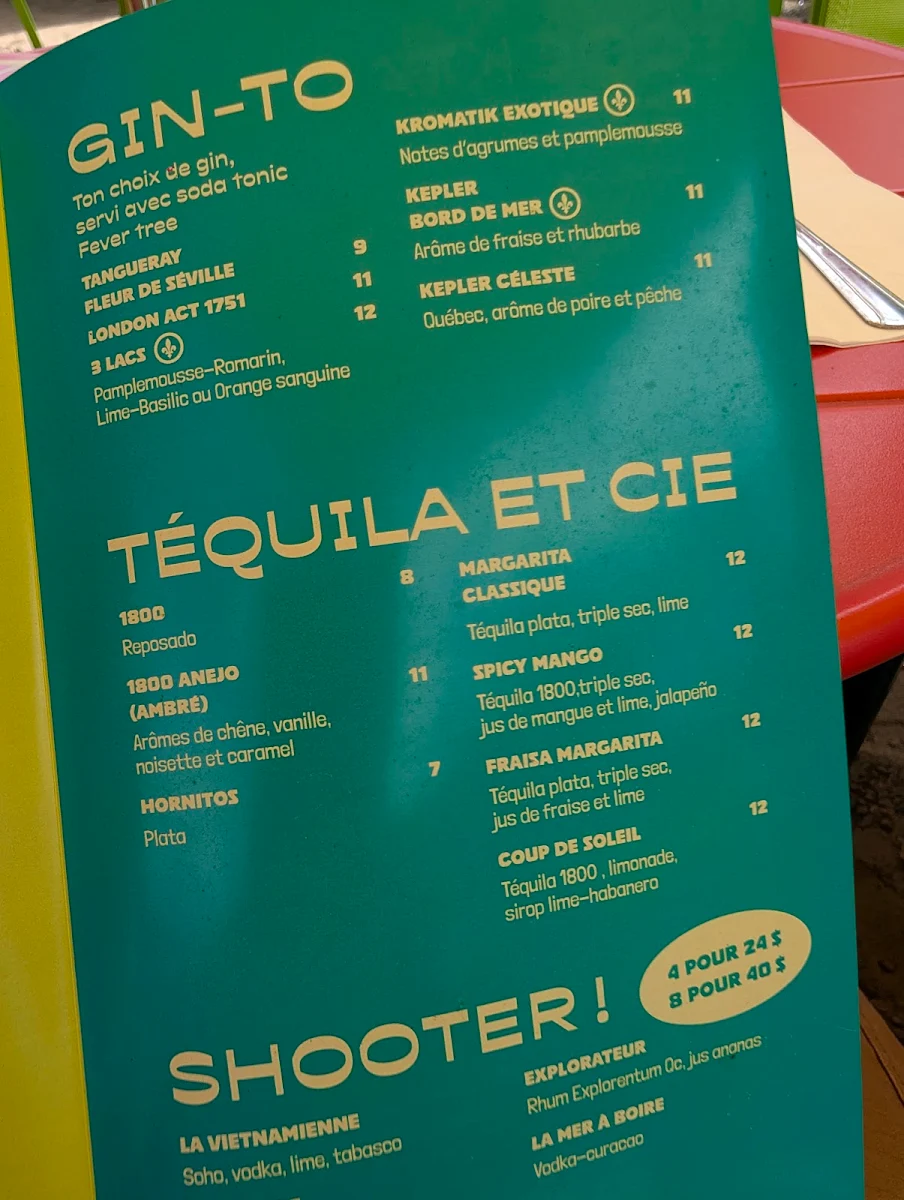 Menu, Patate et Persil