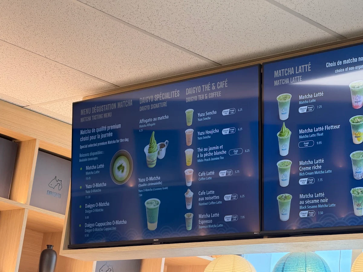 Menu, Daigyo Café St-Laurent