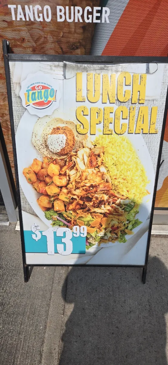 Menu, Go Tango Ancaster