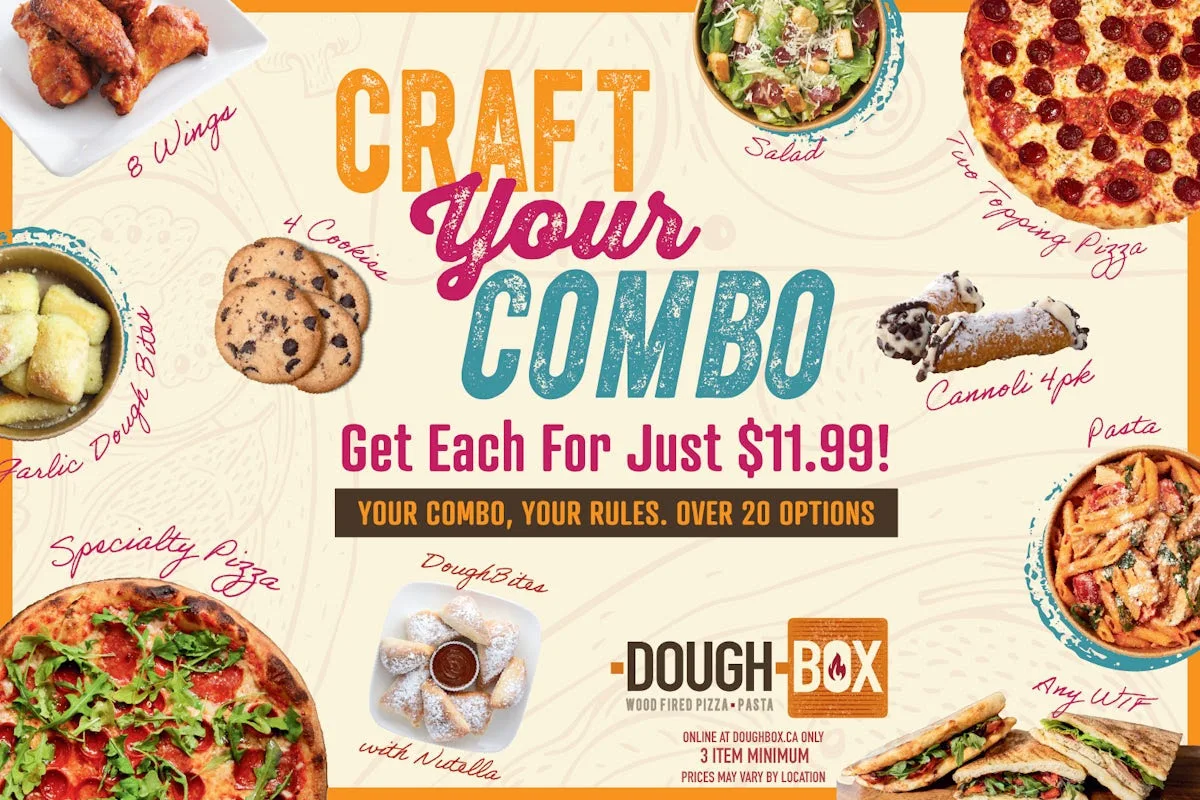 Menu, DoughBox Wood Fired Pizza & Pasta - Guelph