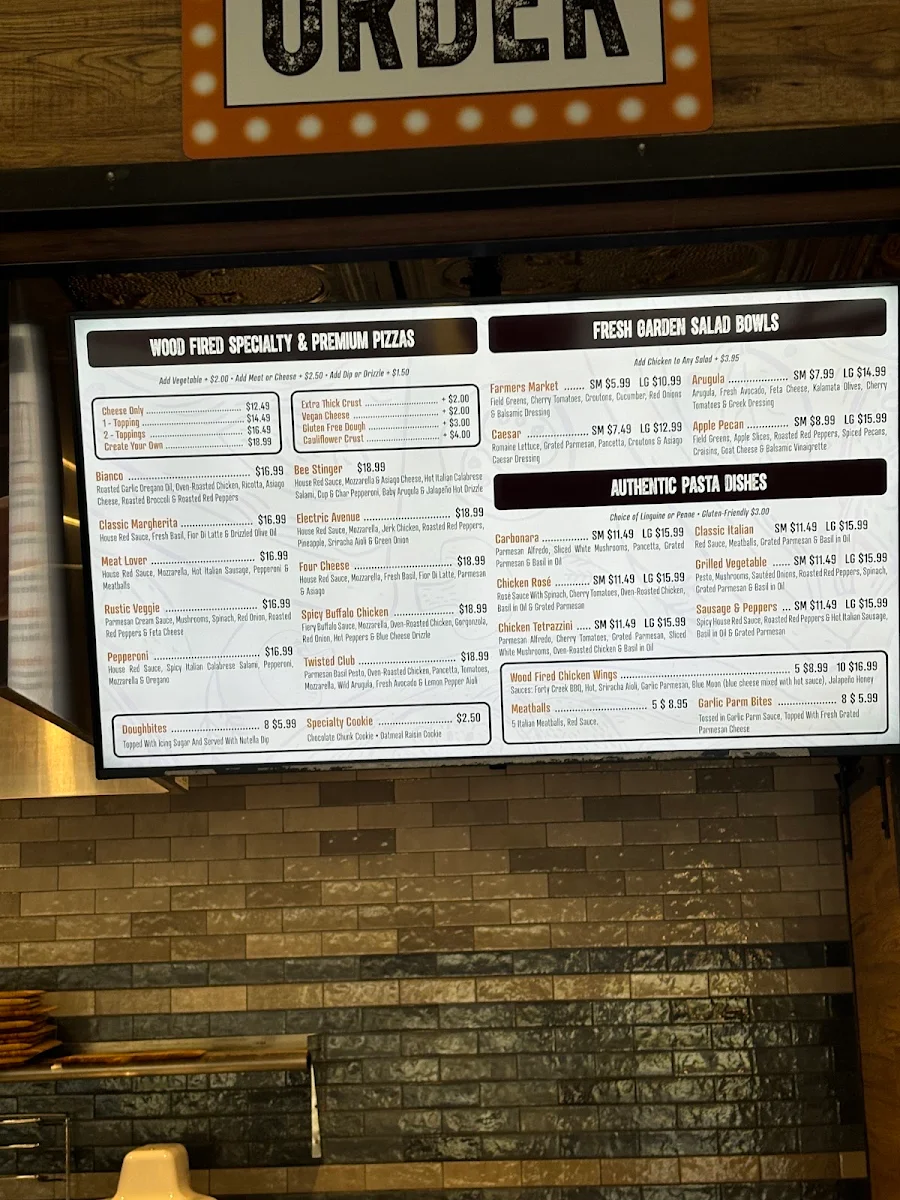 Menu, DoughBox Wood Fired Pizza & Pasta - Guelph