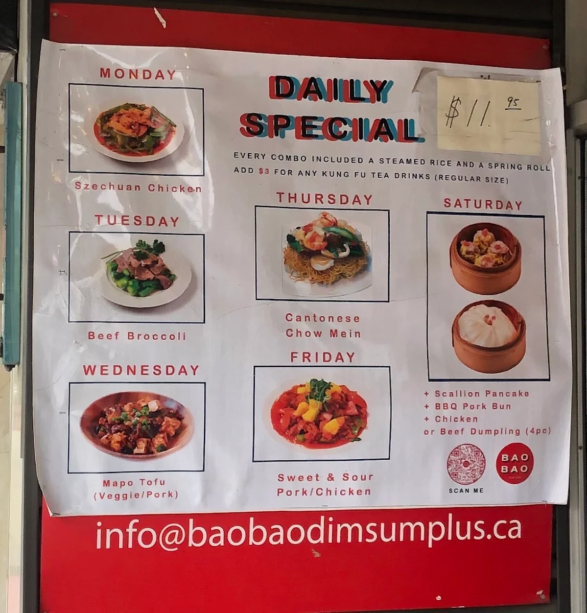 Menu, Bao Bao Dim Sum