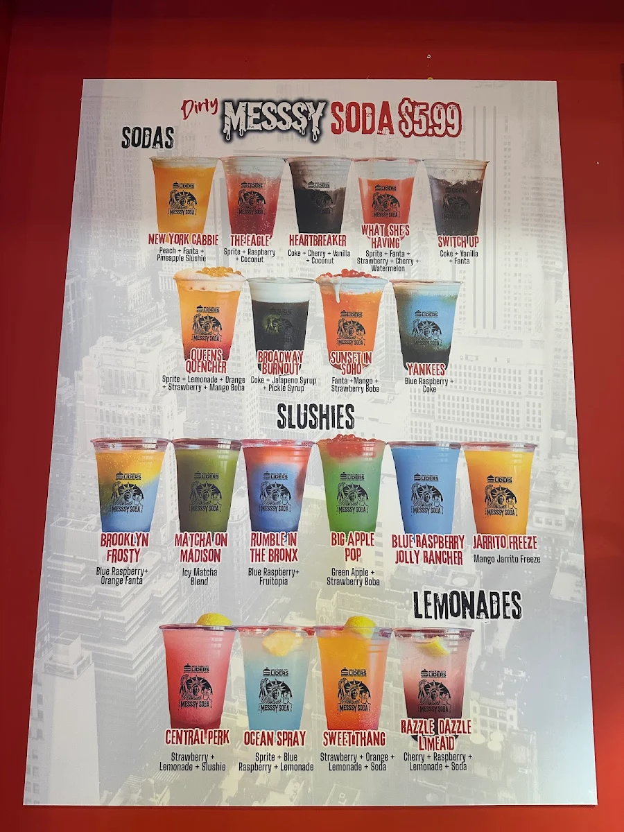 Menu, New York Sliders