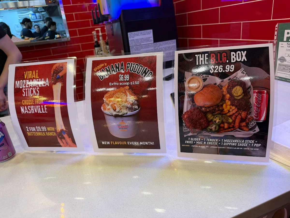 Menu, New York Sliders