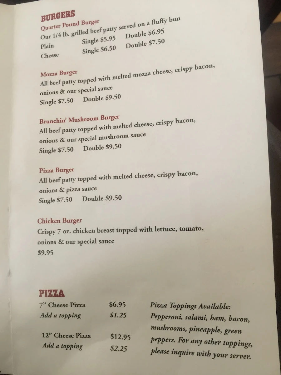 Menu, Little LA Brunchin