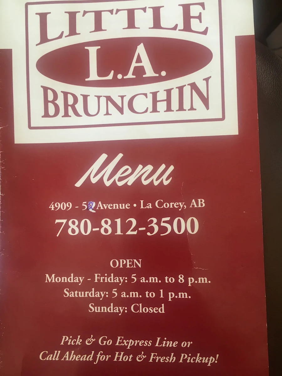Menu, Little LA Brunchin
