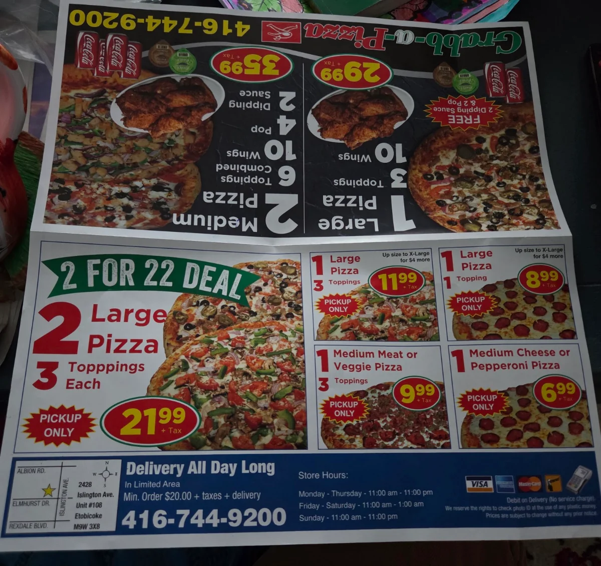 Menu, GRABB-A-PIZZA