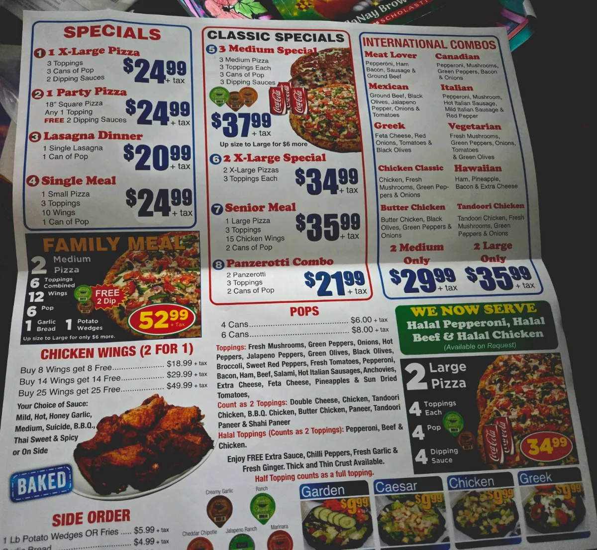Menu, GRABB-A-PIZZA