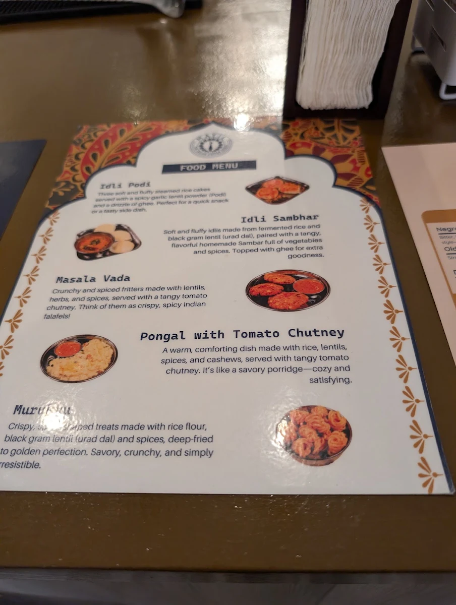 Menu, Mayil Coffee