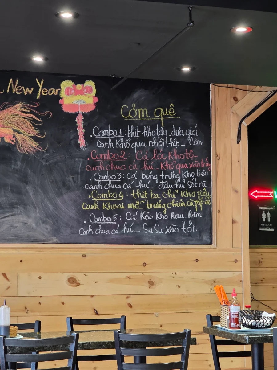 Menu, TÂN ĐỊNH QUÁN RESTAURANT
