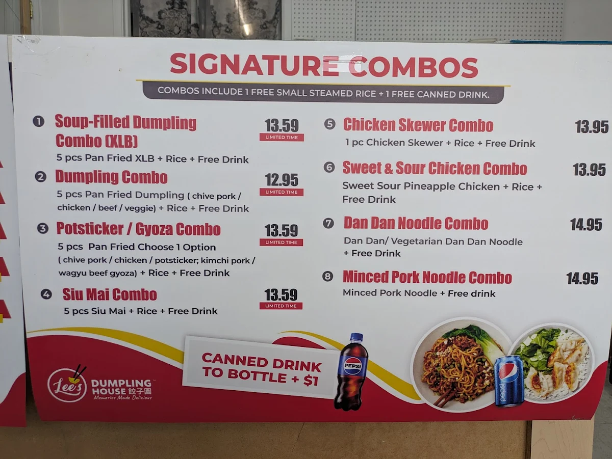 Menu, Lee's Dumpling House (Scarborough)