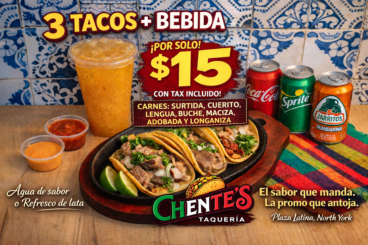 Menu, Chente's Taqueria