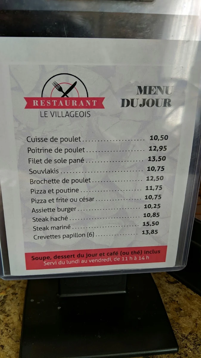 Menu, Restaurant Chez Ti-Poil